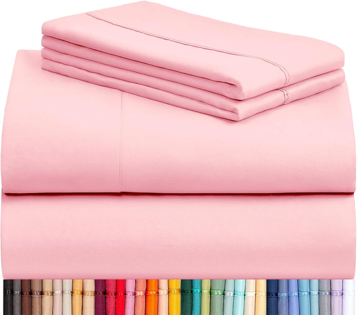 LuxClub 4 PC Sheet Set for Queen Bed with Deep Pockets