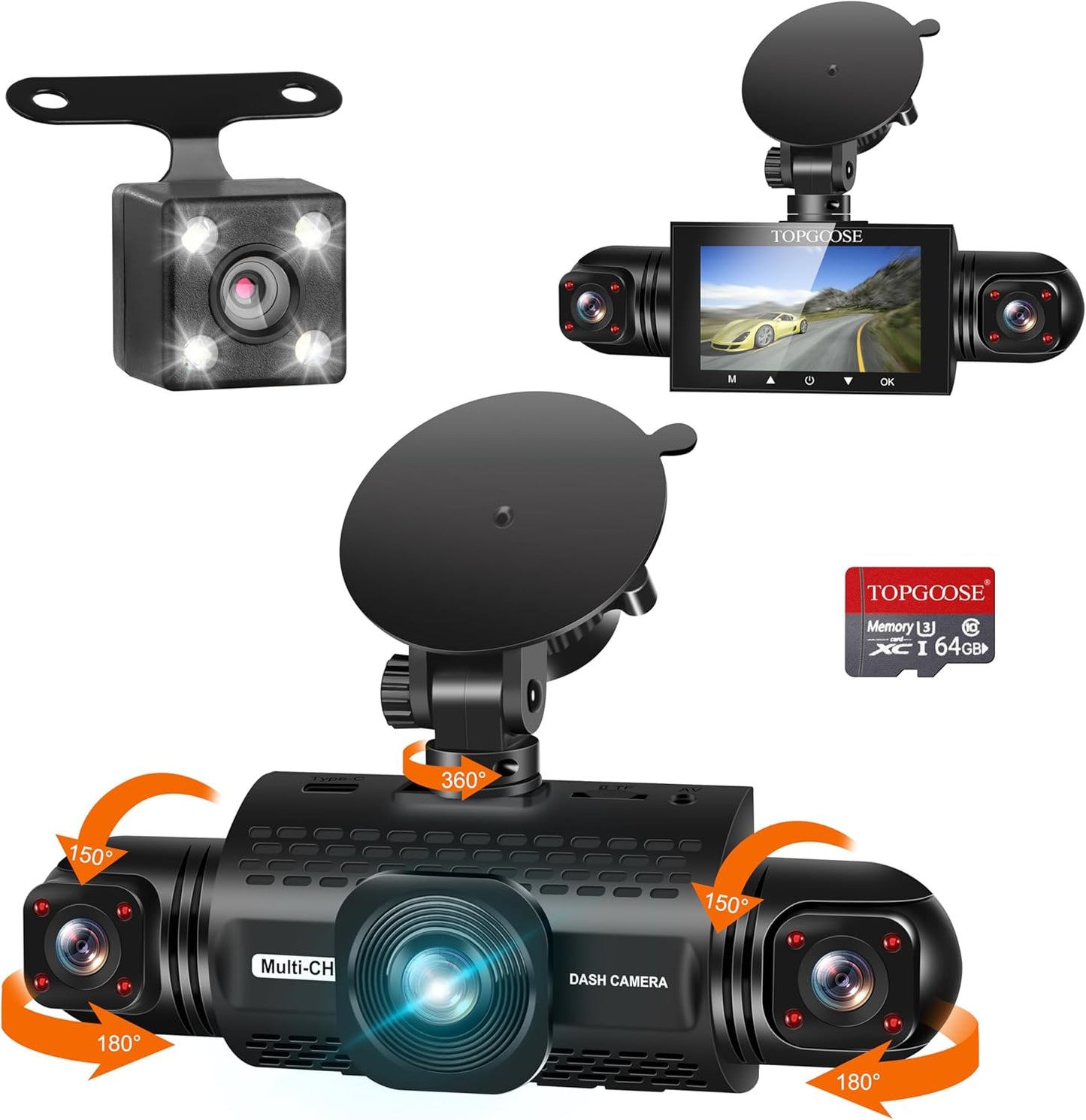 360 Degree View 4 Channel Dash Cam for Ultimate Safety