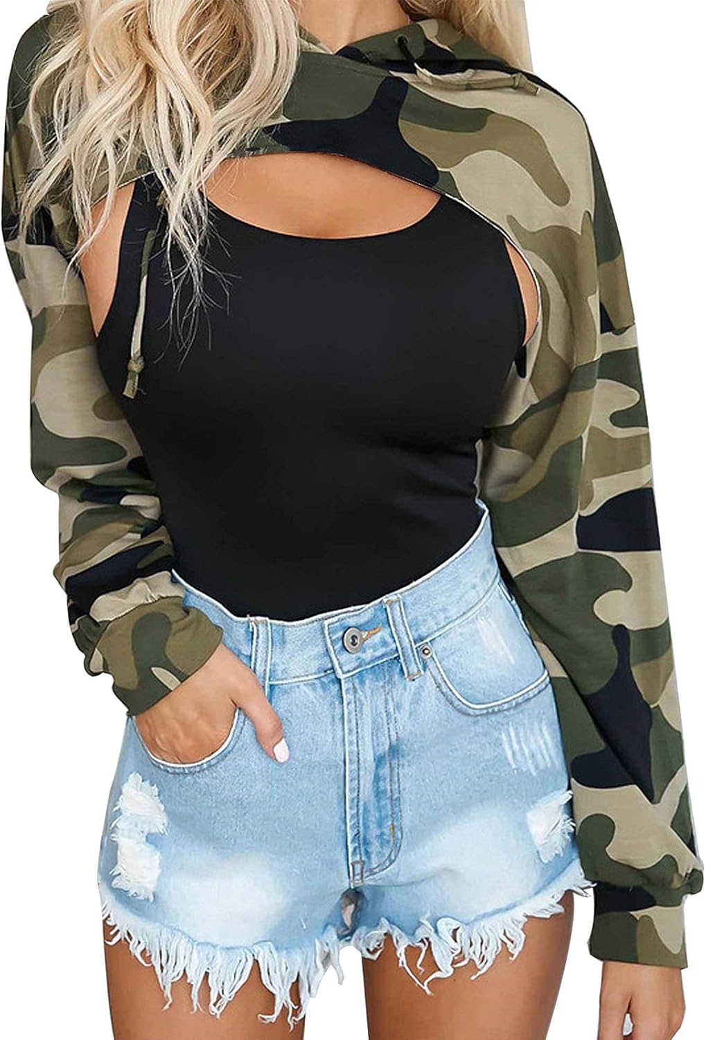 BEJONS Sexy Crop Hoodie - Aesthetic Punk Vibes!