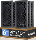 4x10 in Heavy Duty Walkable Floor Register 6 Pack - Matte Black
