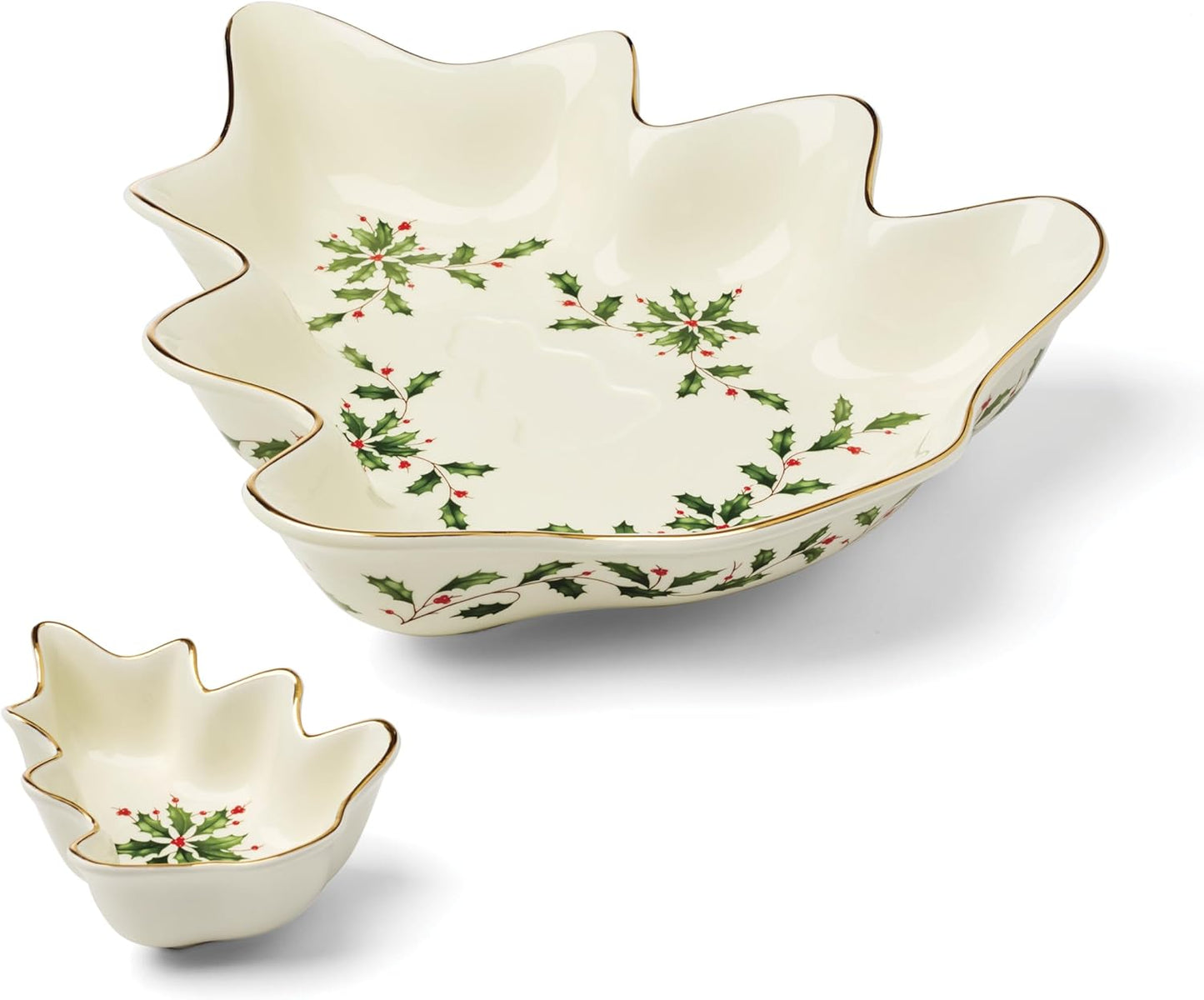 Lenox Holiday Tree Chip & Dip Set for Festive Serving Needs