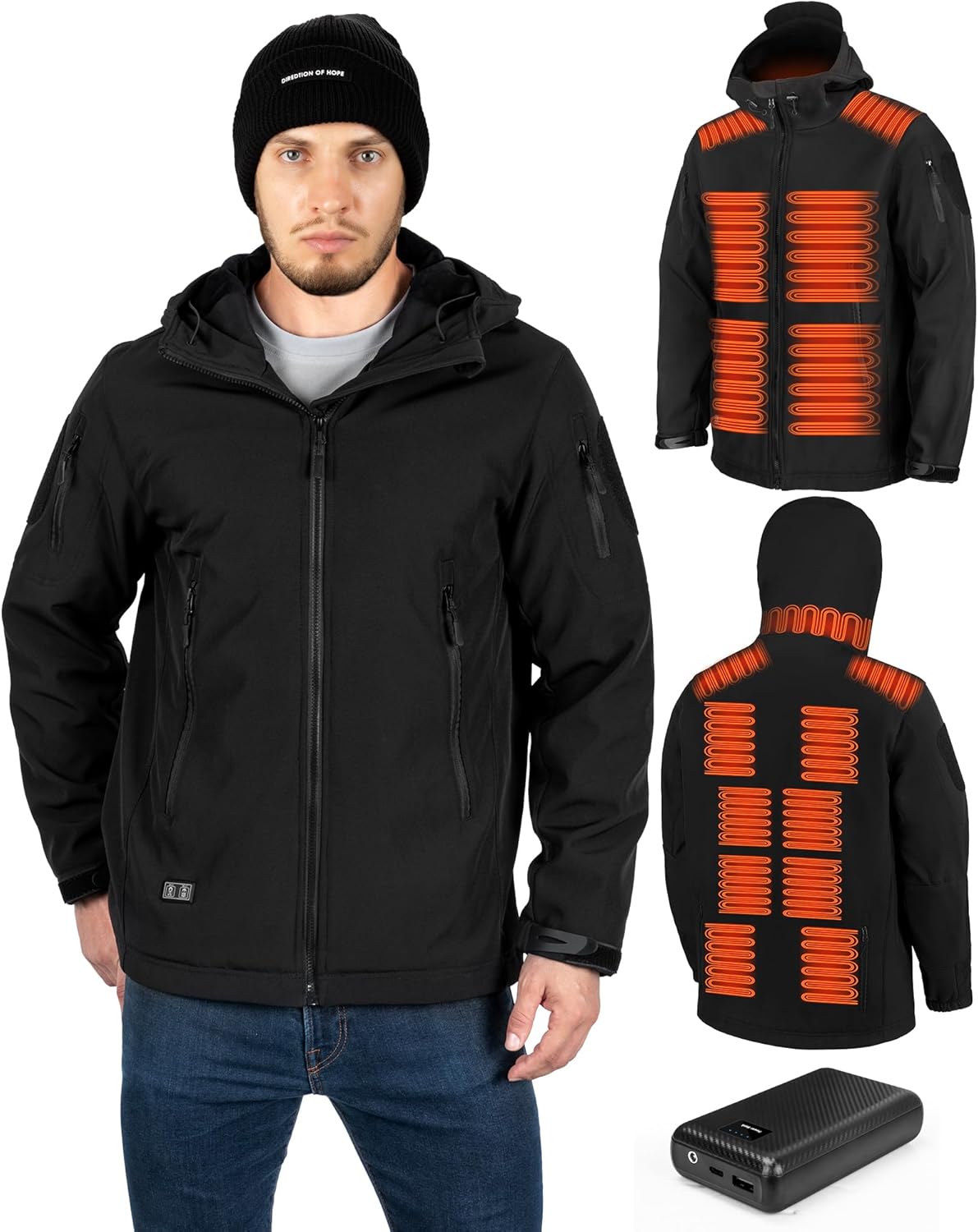 Heated Jacket for Men with 17 Heat Zones for Ultimate Warmth