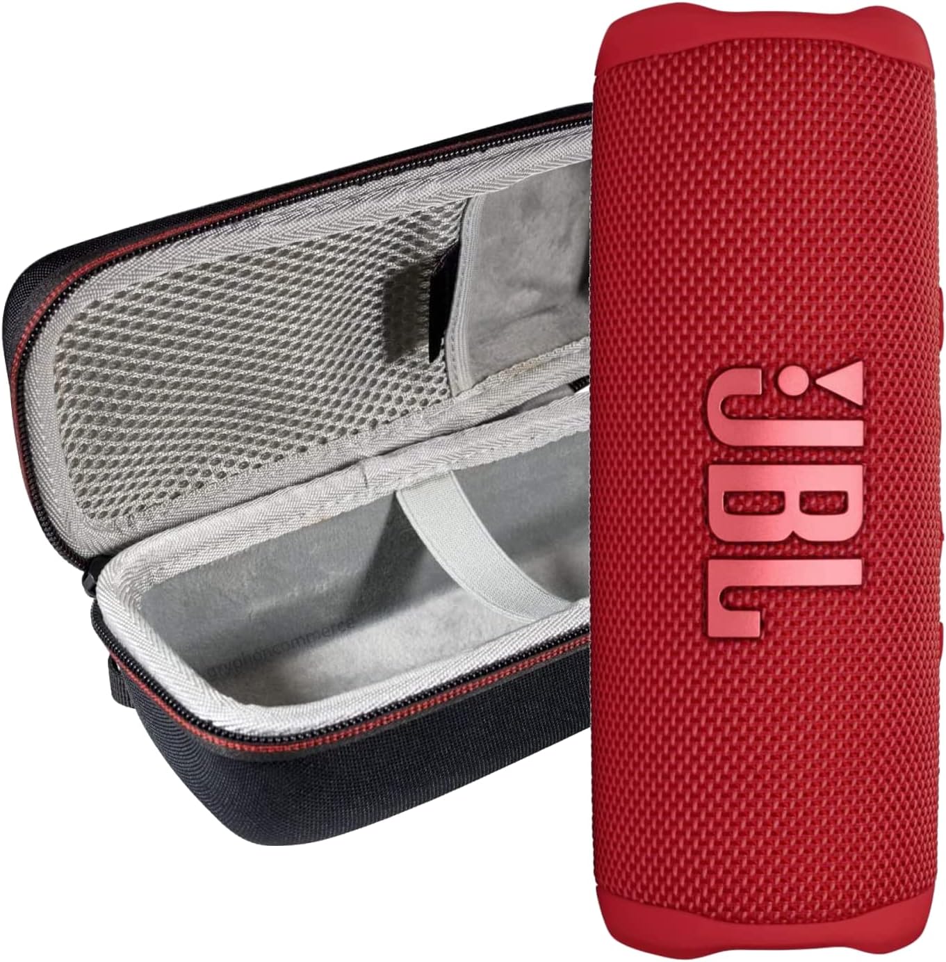 JBL Flip 6: Waterproof Bluetooth Speaker + Hardshell Case (Red)