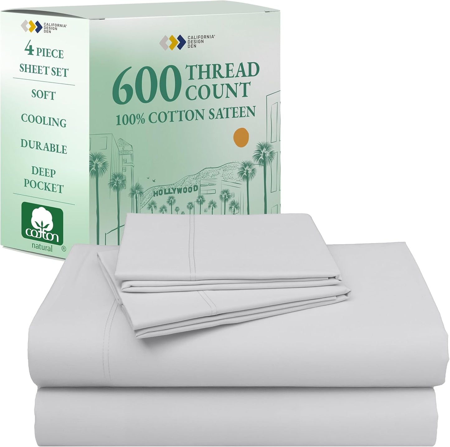 California Design Den Natural Cotton Sheets Queen Size Set Review