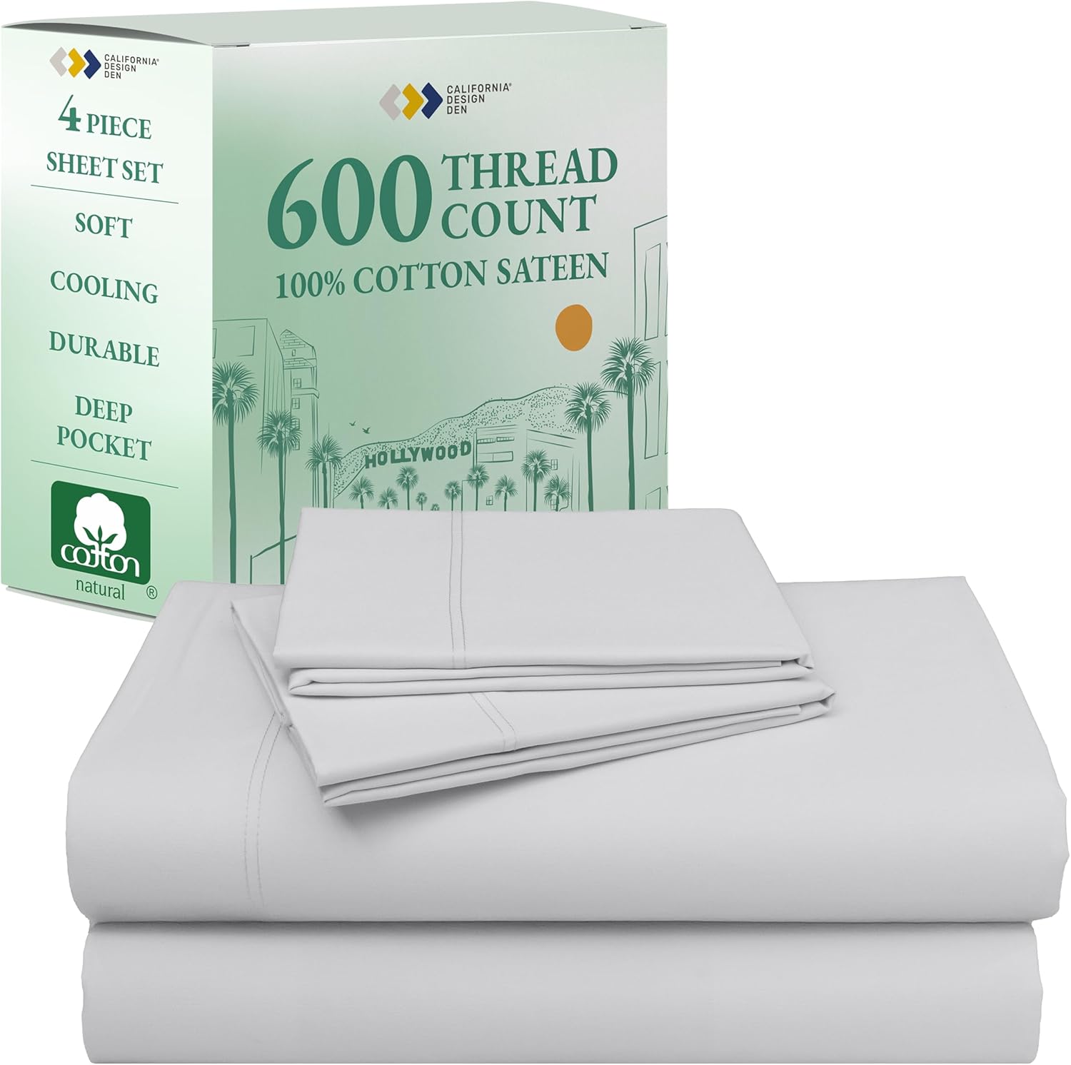 California Design Den Natural Cotton Sheets Queen Size Set Review