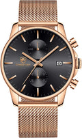 GOLDEN HOUR Mens Watch Fashion Sleek Minimalist Quartz Analog Mesh can