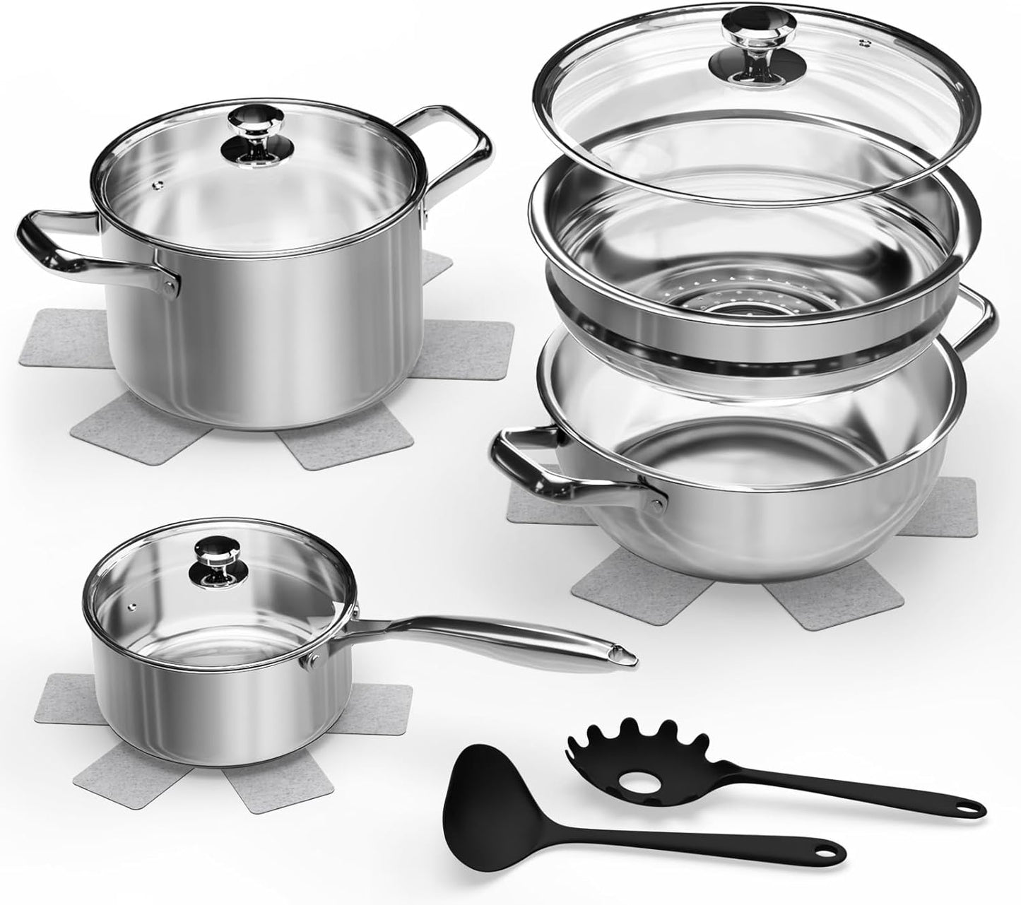 12-Piece Stainless Steel Cookware Set for Every Kitchen Need