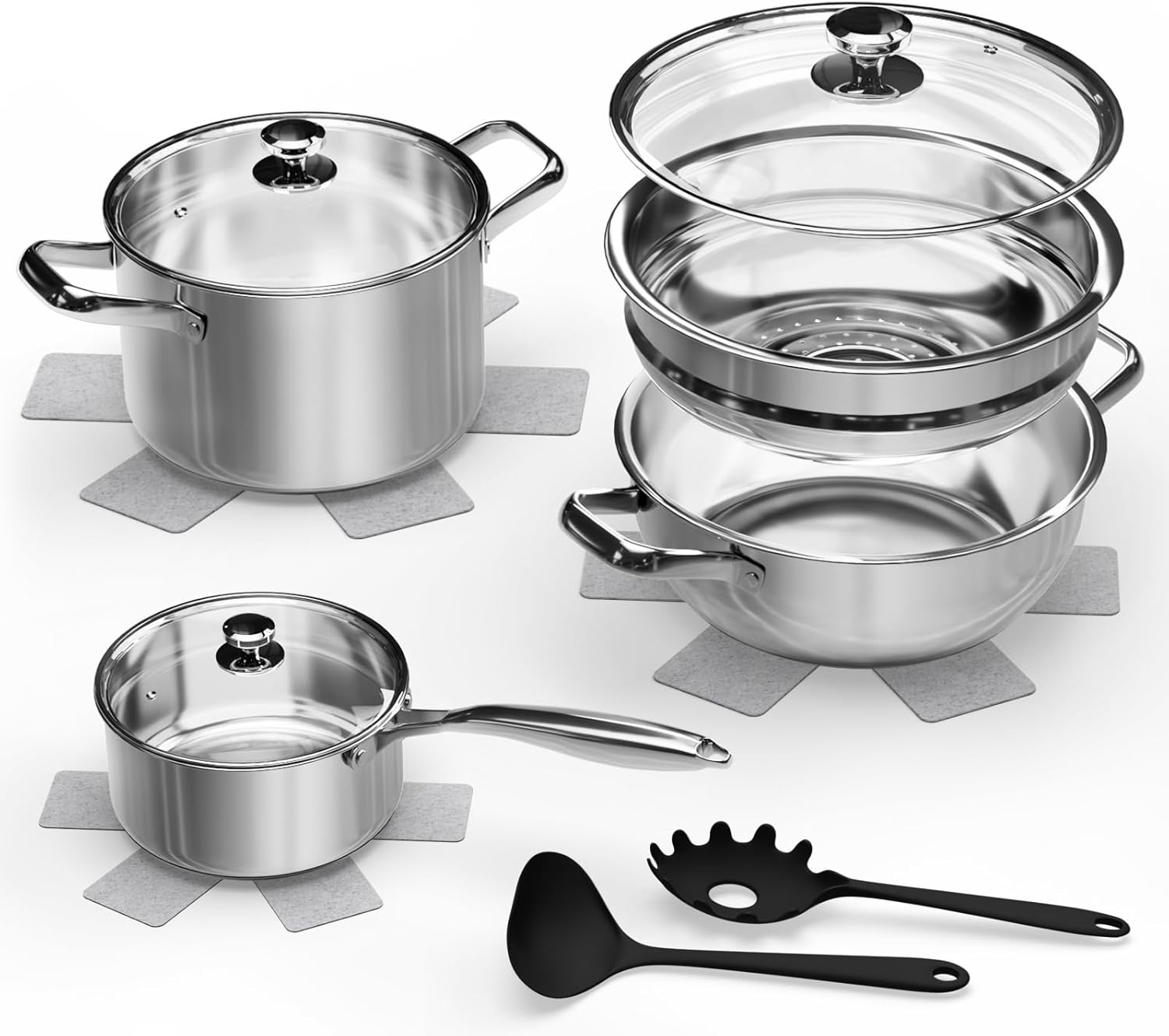 12-Piece Stainless Steel Cookware Set for Every Kitchen Need