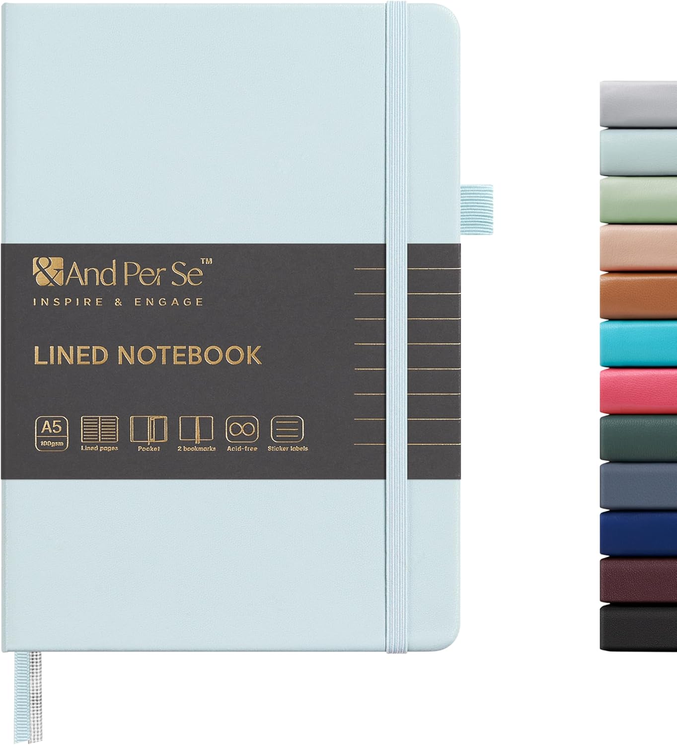 &And Per Se A5 Lined Journal Notebook: Thick Paper, Hardcover - Ideal for Writing!