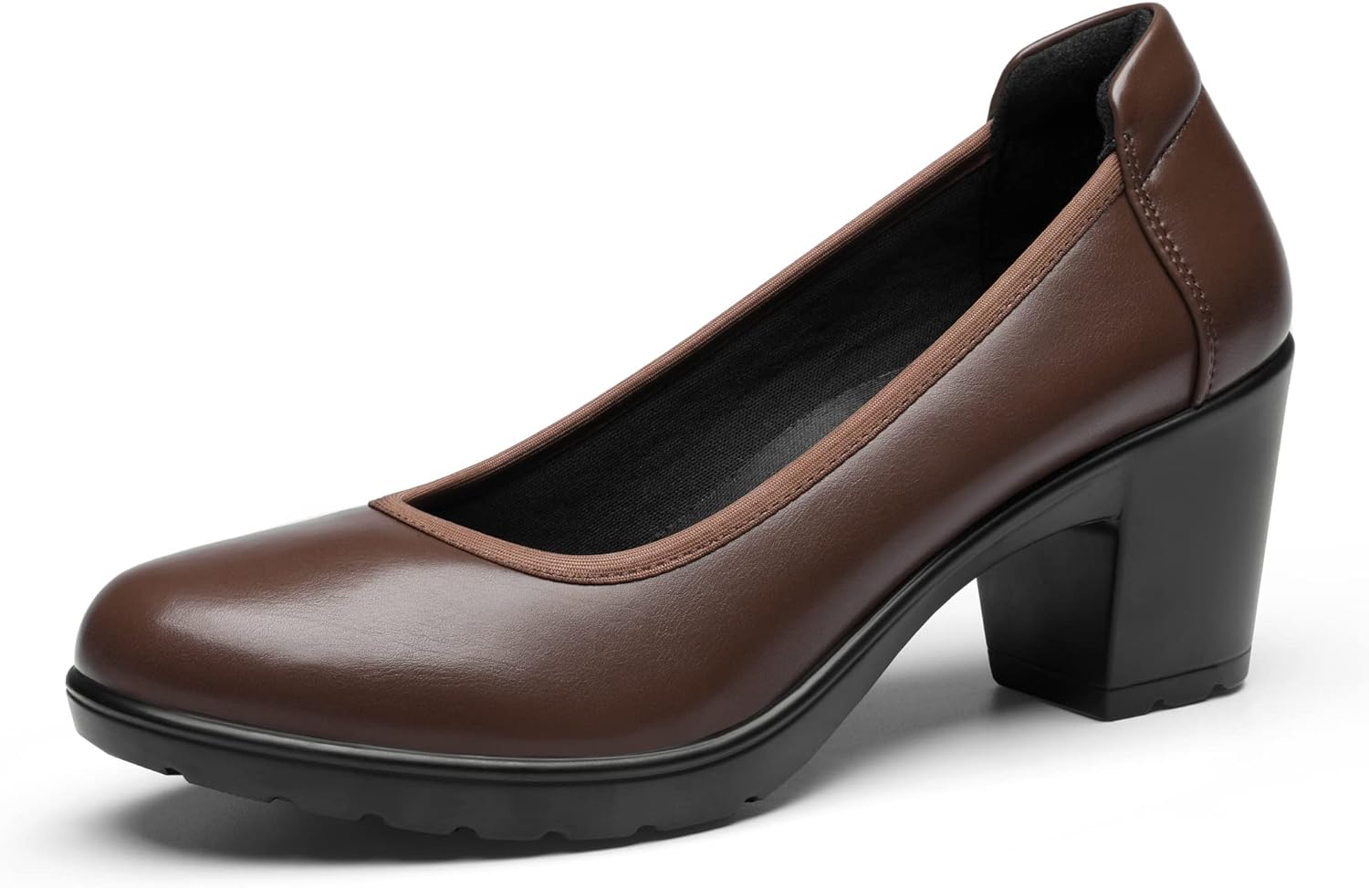 DREAM PAIRS Women's Chunky Closed Toe Low Block Heels for Work