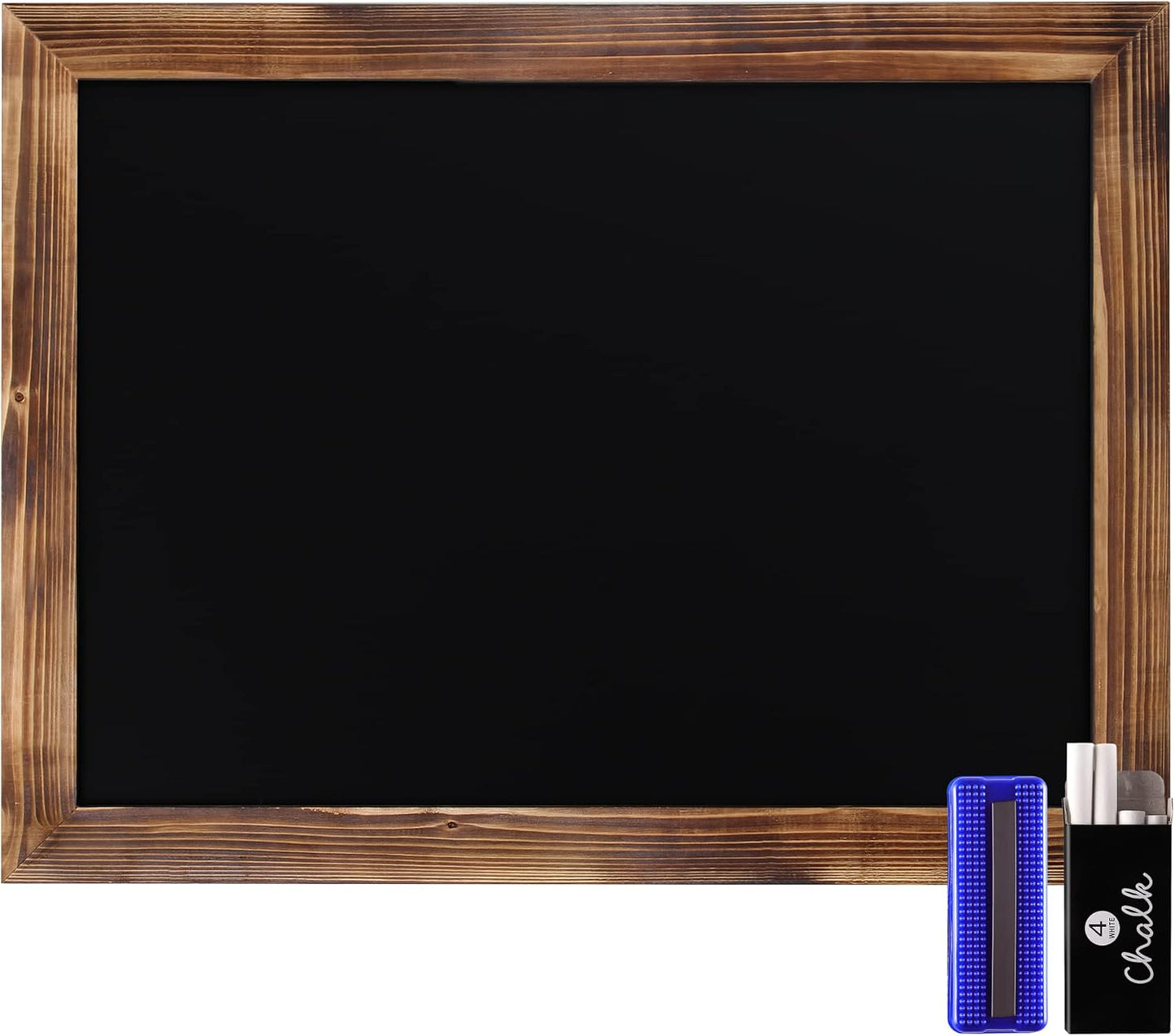18in x 24in Torched Brown Solid Wood Frame Chalkboard for Home