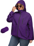 Avoogue Plus Size Womens Rain Jacket with Hood - Lightweight Women's