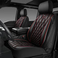 Black and Red PU Leather Two Front Car Seat Covers - Waterproof