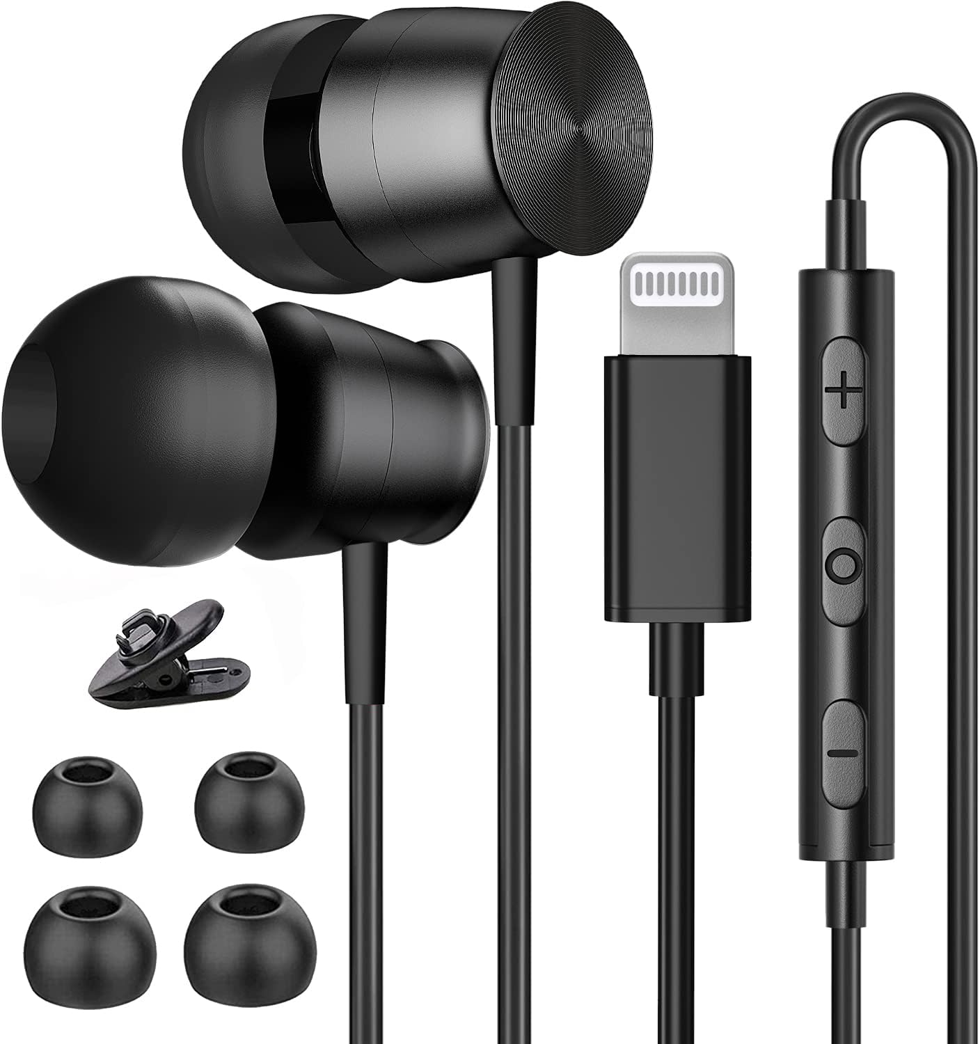 MFi Certified Lightning Earbuds with Mic - Enhanced Sound Quality