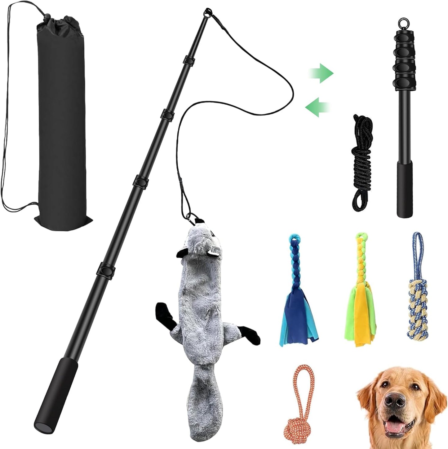 Flirt Pole for Dogs - Interactive Tug-of-War Toy for All Breeds