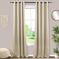 Mrs.Naturall 52x108 Inch Biscotti Beige Blackout Curtains