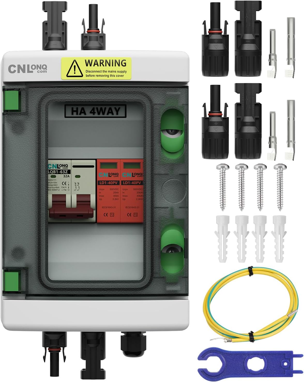 32 Amp DC 500V Solar Disconnect Switch with Lightning Protection