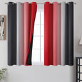 Estelar Textiler Ombre Red and Black Curtains 52x54 in - Full Blackout