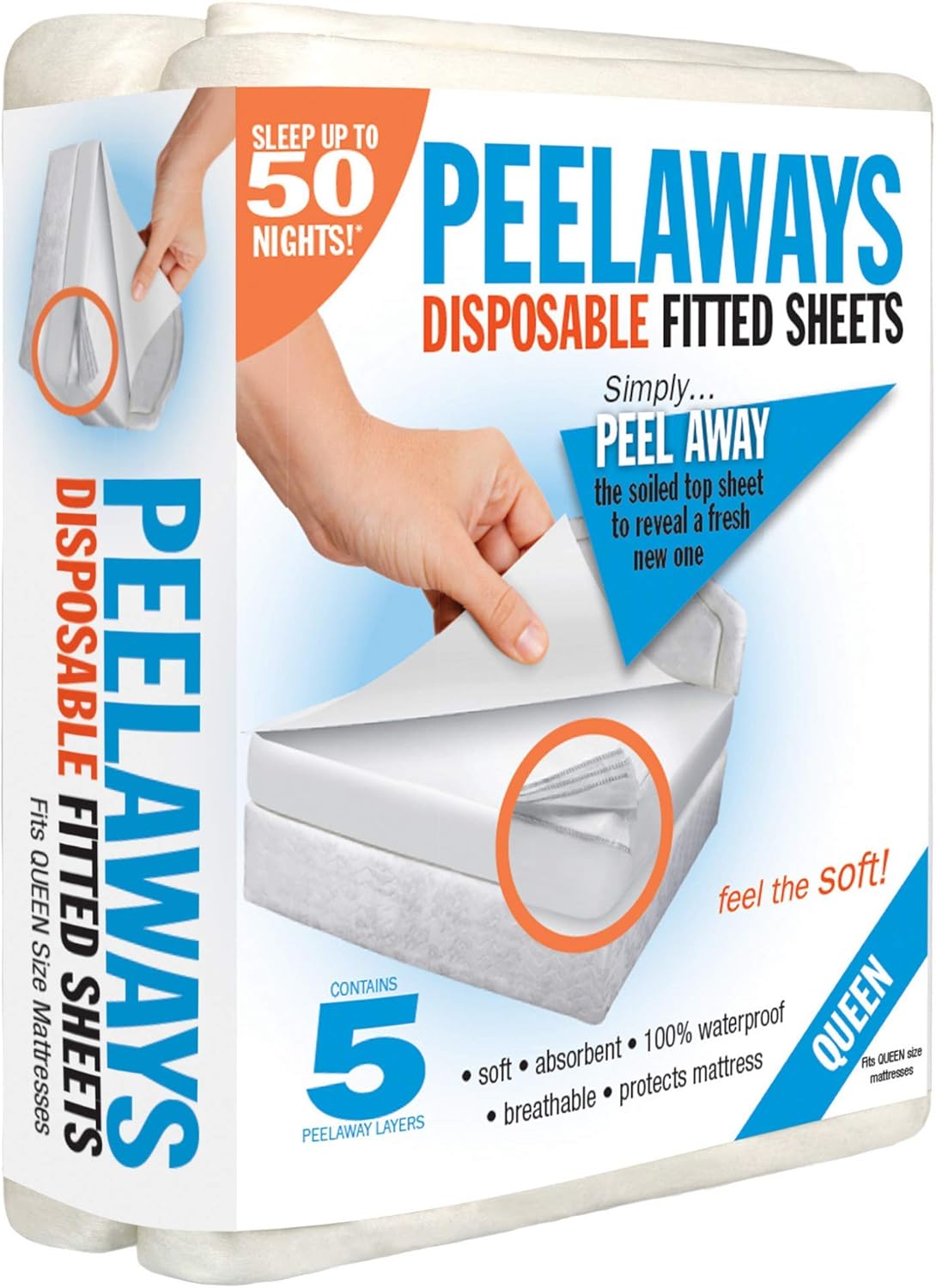 Peelaways Waterproof Disposable Bed Sheets for Caregiving Needs