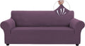 3 Cushion Stretch Sofa Slipcover Large Gray Purple - Jacquard Fit