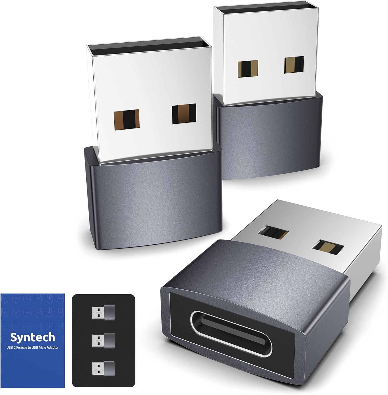 Syntech 3-Pack Aluminum USB C to USB Adapters - Travel Essentials!