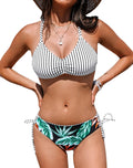 CUPSHE Women's 2 Piece Bikini Set Reversible Bottom & Braided Straps