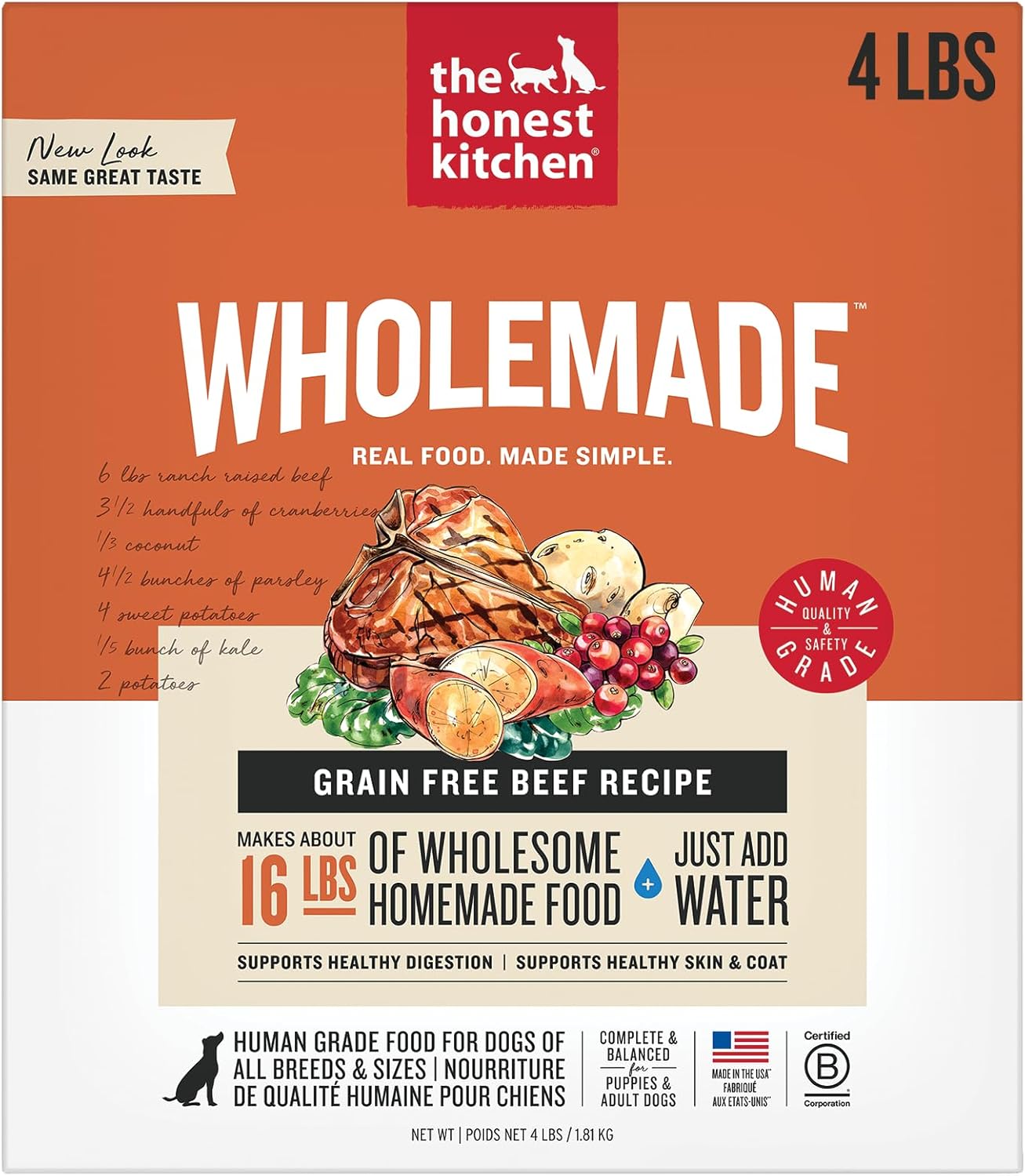 Dehydrated Grain Free Beef Dog Food for Healthy Pets