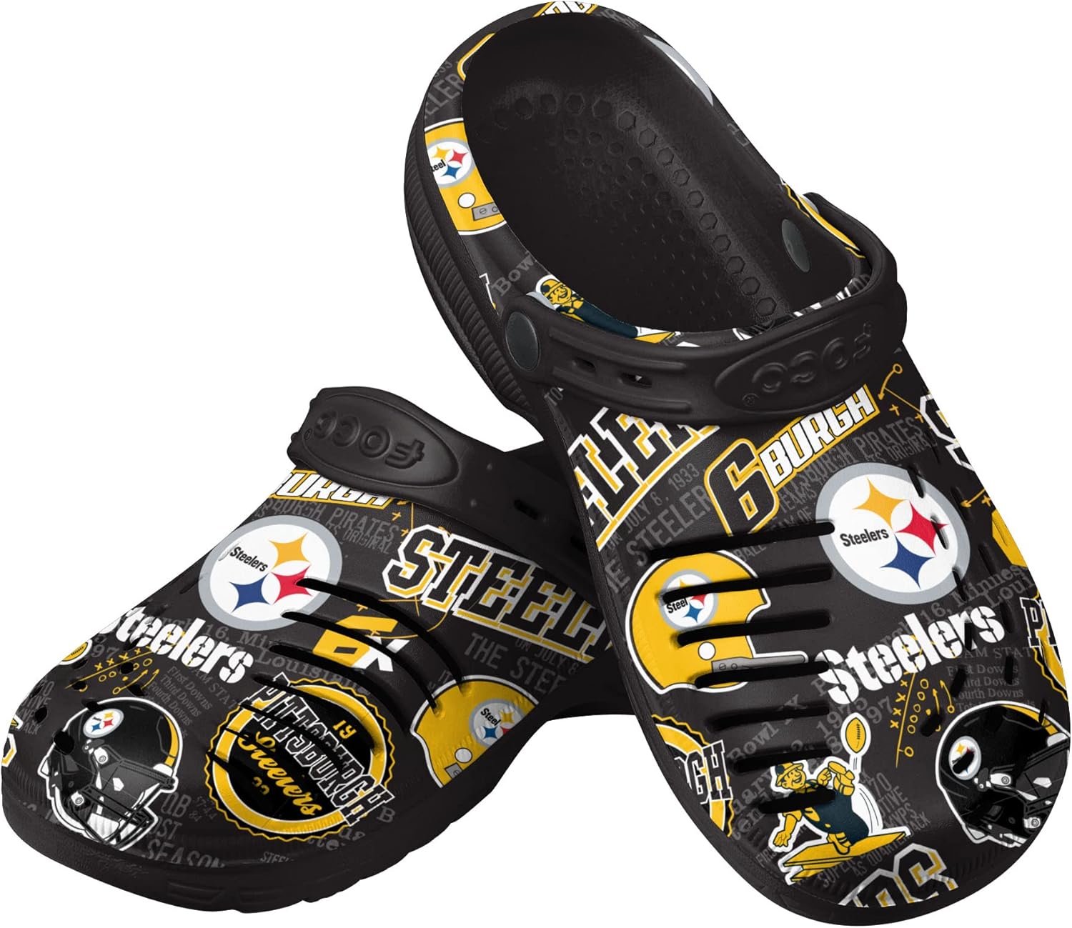 FOCO Men's NFL Team Logo Historic Print Garden Sandals Shoes