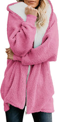 Womens Oversized Sherpa Jacket Fuzzy Fleece Zip Up - Cozy Fit