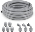 1 inch 100ft Liquid-Tight Conduit and Connector Kit - Durable, Easy