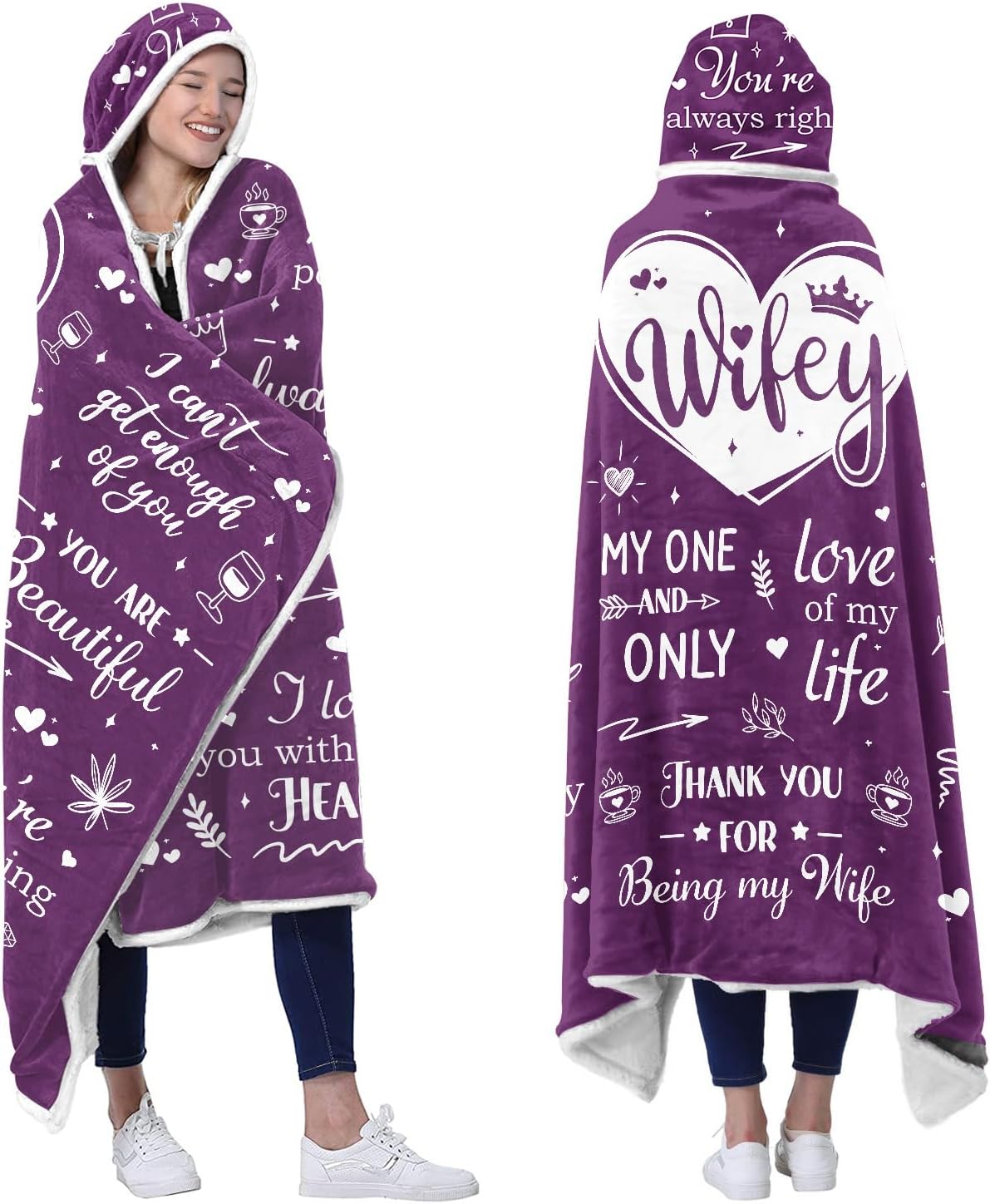 HUGGIB Wife Hoodie Blanket - Cozy Wife Gift