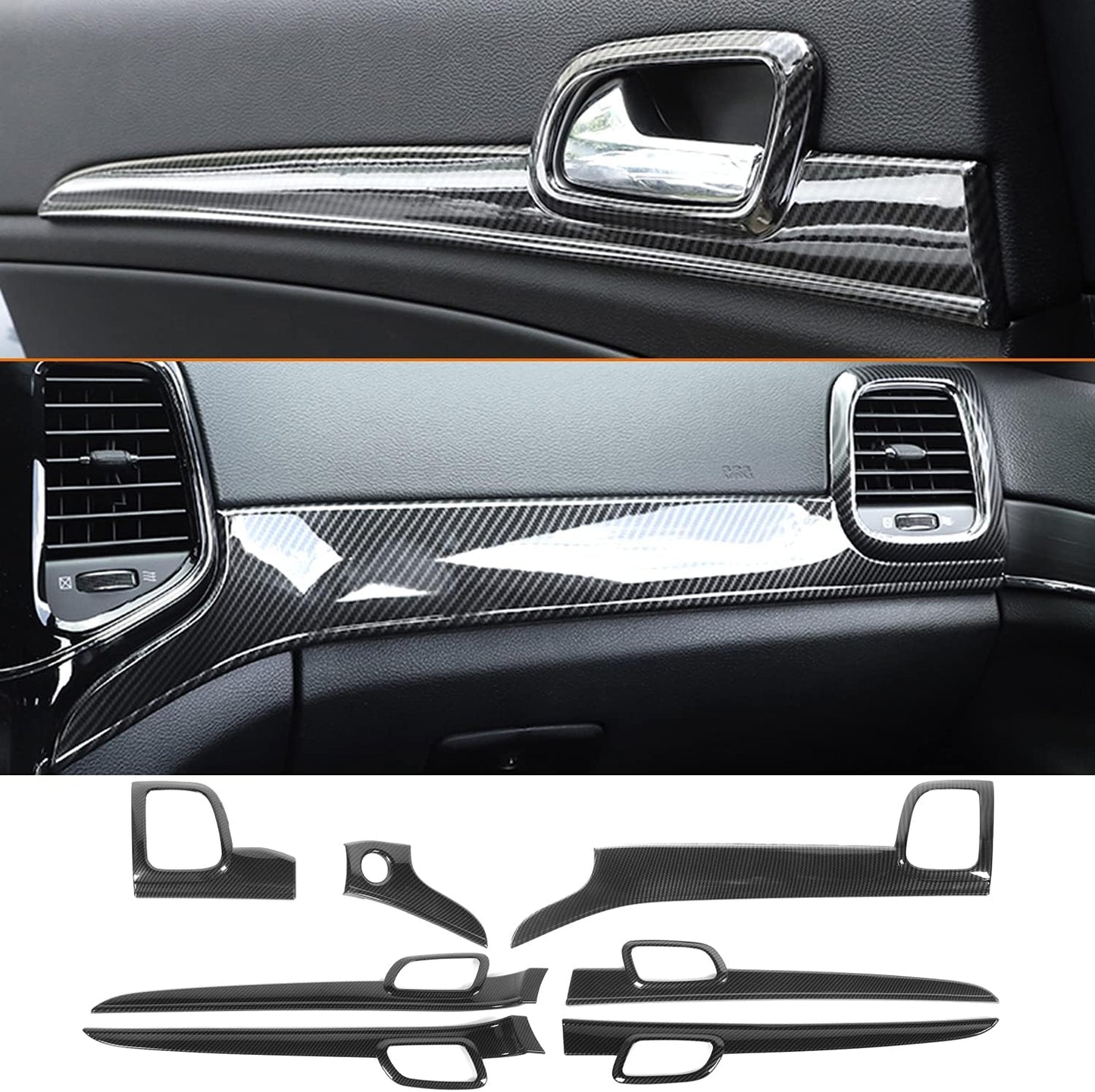 YOCTM ABS Carbon Fiber Look Dashboard Trim for Jeep Grand Cherokee