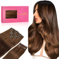 Clip In Hair Extensions 150g 18 in Chocolate Brown - Thick Ends