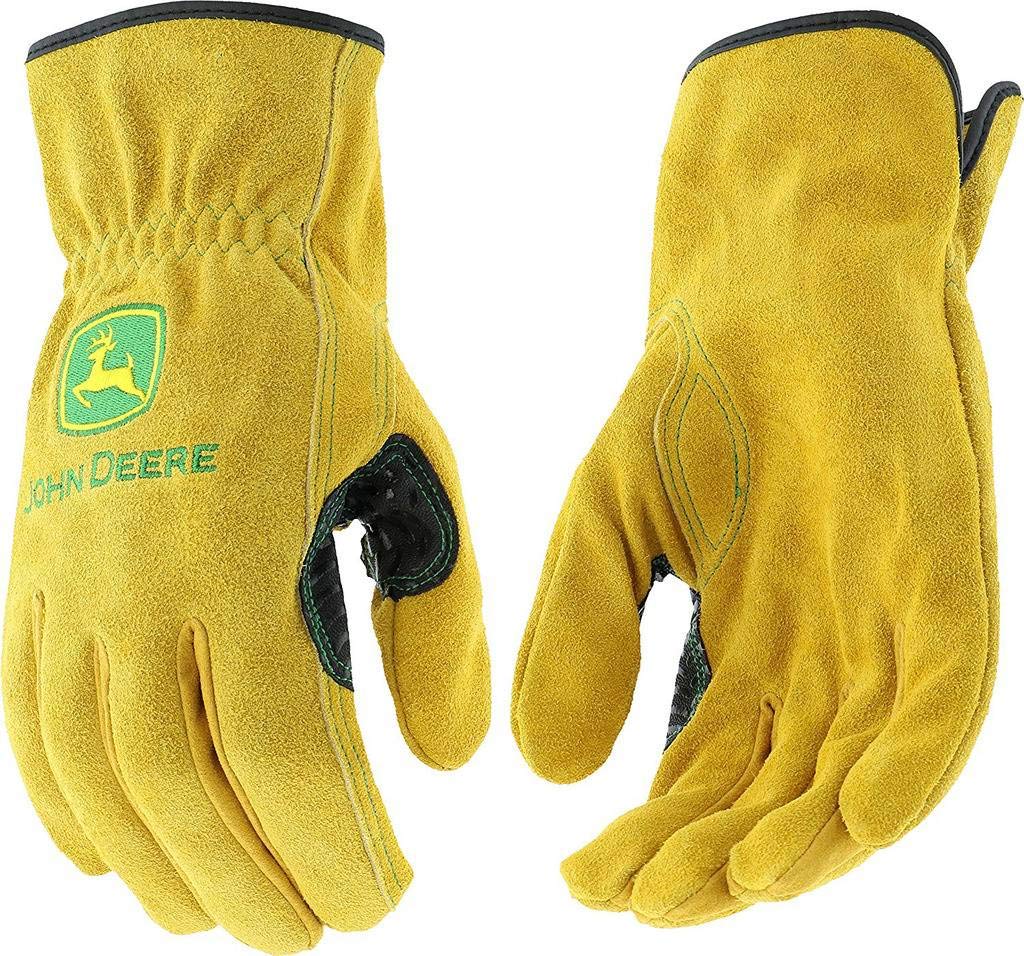 John Deere X-Large Split Cowhide Work Gloves - Hand Protection Power!