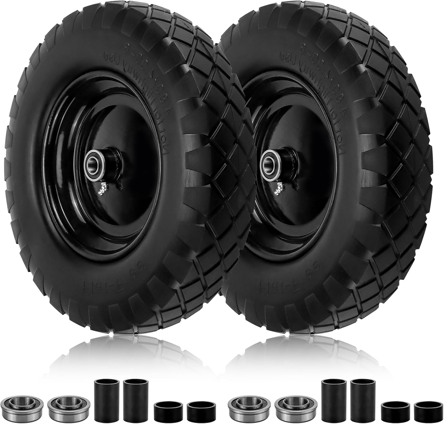 4.80/4.00-8 Flat-Free Tire and Wheel for Wheelbarrows and Wagons
