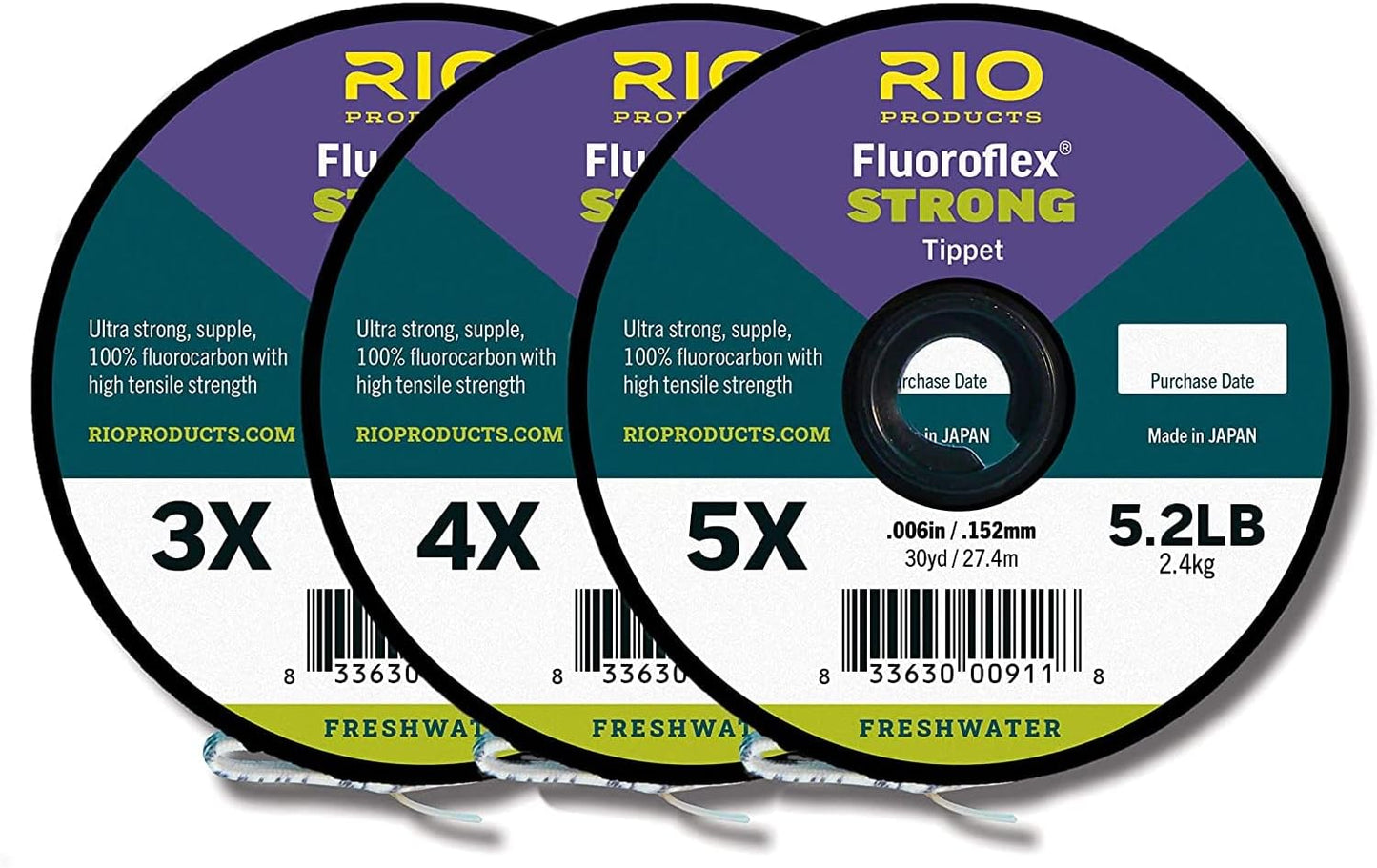 RIO Products Fluoroflex Strong Tippet 3 Pack for Fly Fishing