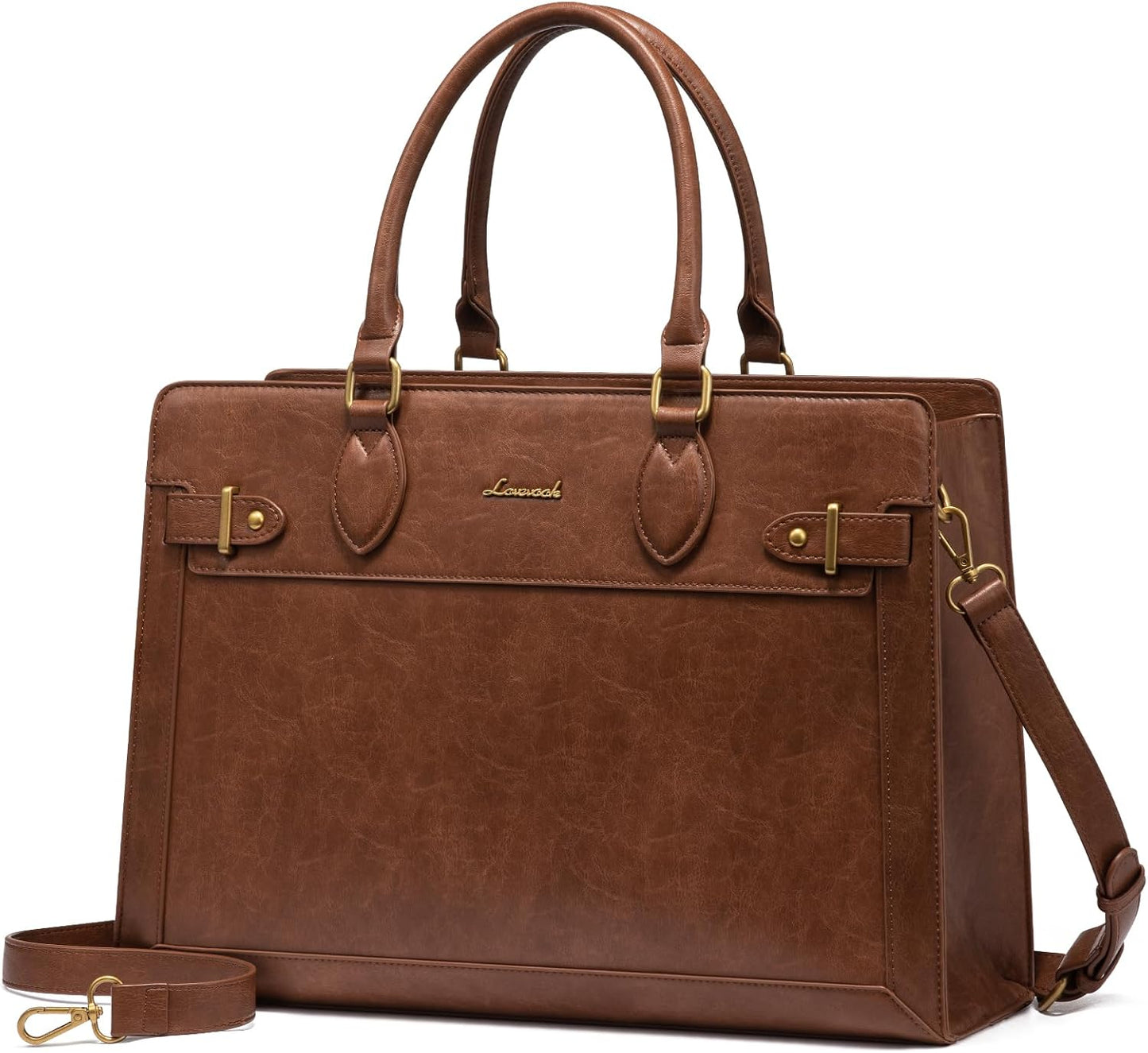 Stylish Laptop Bag for Women, 15.6 Inch PU Leather Tote