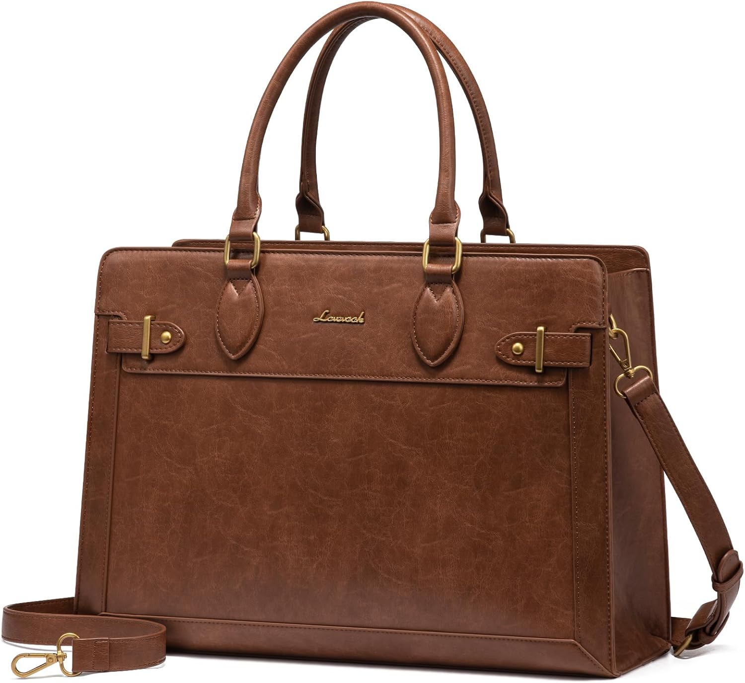 Stylish Laptop Bag for Women, 15.6 Inch PU Leather Tote