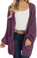 MEROKEETY Women's Cozy Open Front Chunky Knit Sweater Cardigan