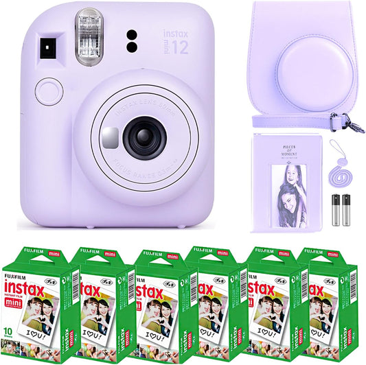 Instax Mini 12 Camera Bundle - Capture Moments with 60 Film Sheets