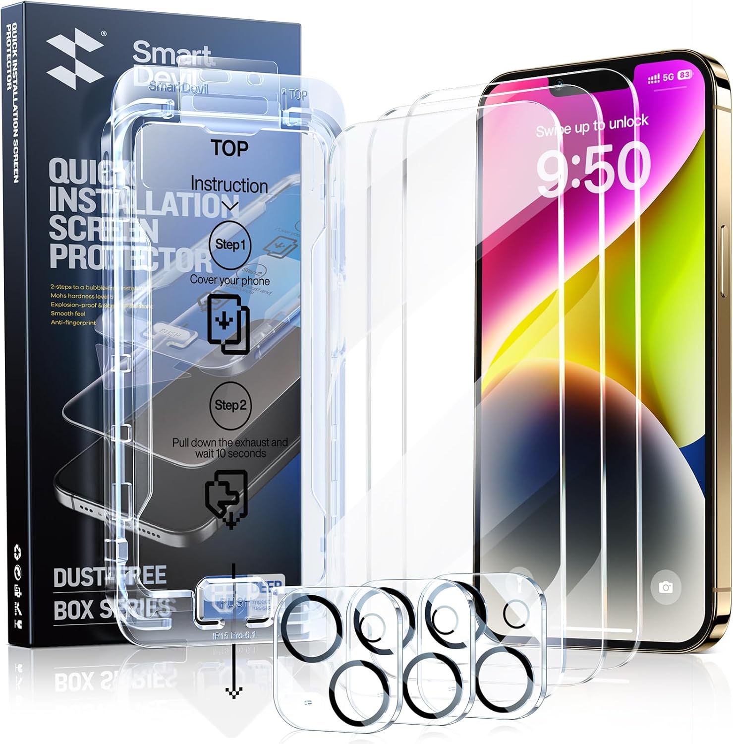 Crystal Clear iPhone 14 Screen & Lens Protectors by SMARTDEVIL