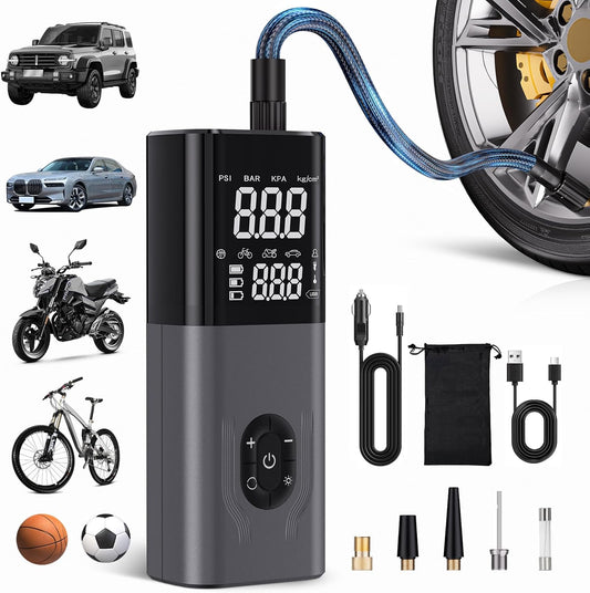Portable Tire Inflator with 180PSI and Dual Mode Inflation