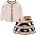 Mud Kingdom Cute Little Girls Ribbed Knit Cardigan Skirt Set - Cozy