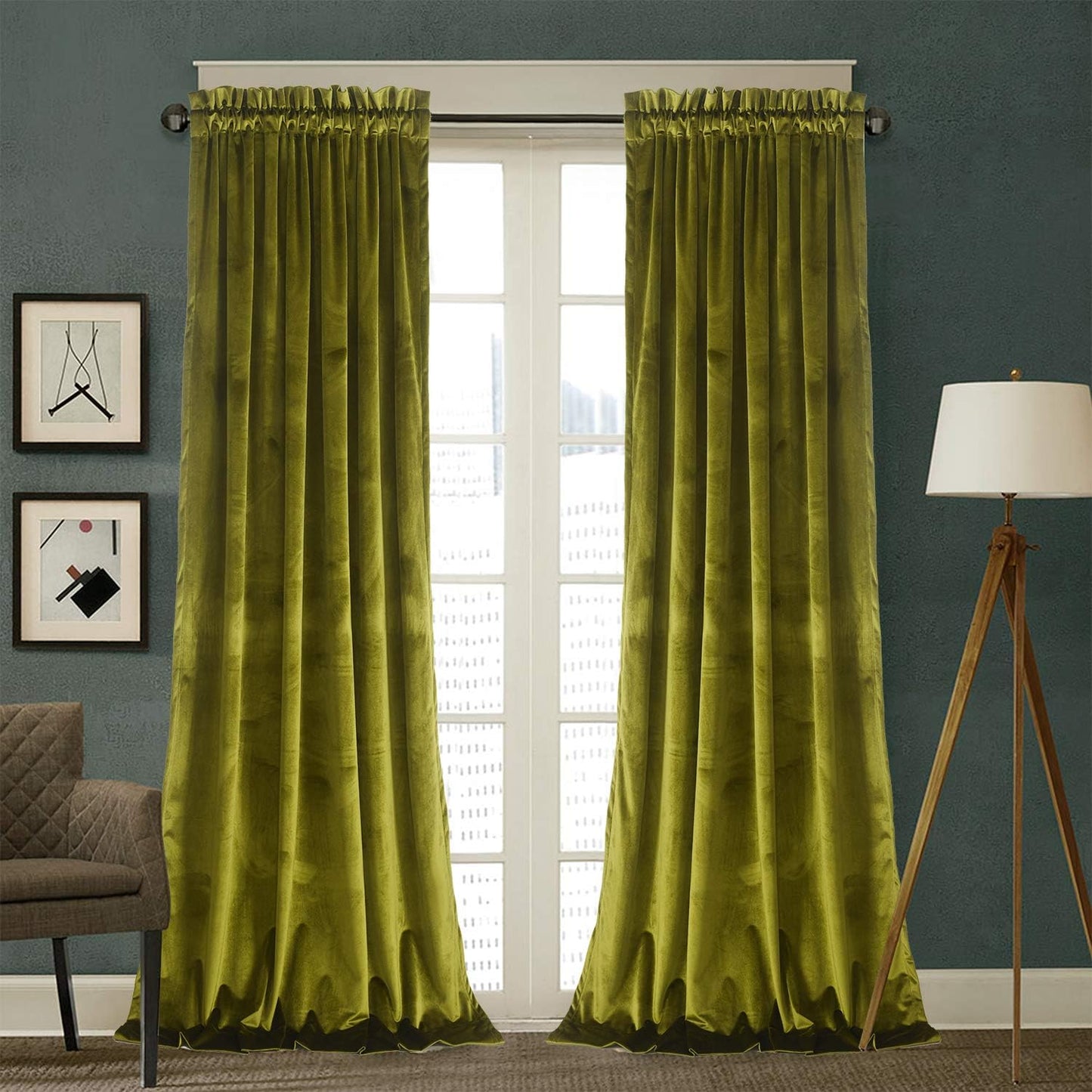 Roslynwood Olive Green Velvet Curtains for Elegant Spaces