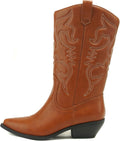 Soda Women's All-White Reno Western Knee High Pointed Toe Boots