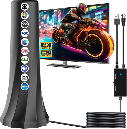 2025 Indoor TV Antenna with 1900+ Miles Range for Smart TVs
