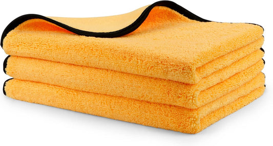 Premium Microfiber Car Towels 3-Pack: Lint-Free, Scratch-Free, Super Absorbent