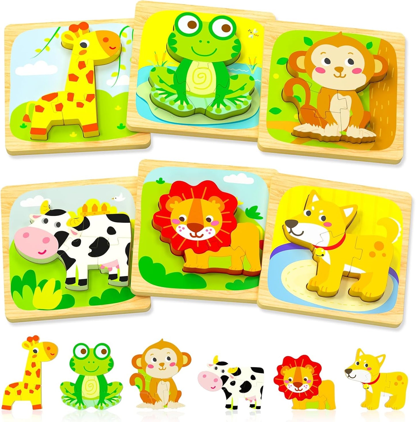 Montessori Animal Puzzles for Toddlers | Educational Learning Toys