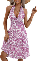 Women's Summer Halter Neck Floral Sundress - Flattering, Comfortable