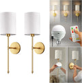 Set of 2 Wireless Wall Sconces Peel & Stick - Rechargeable LED Lights